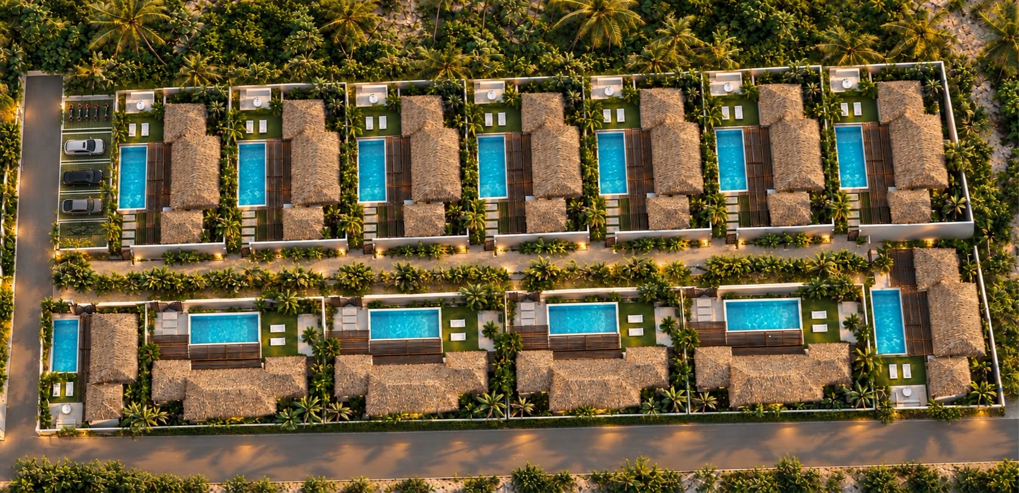Vue aérienne de la résidence Eden Tropical, Lipa Noi