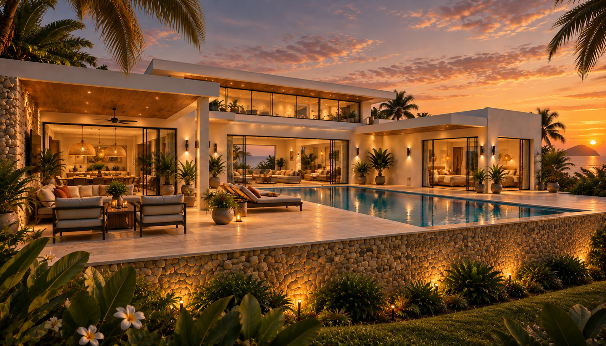 Luxury Dream House Sea View au crépuscule, Bo Phut