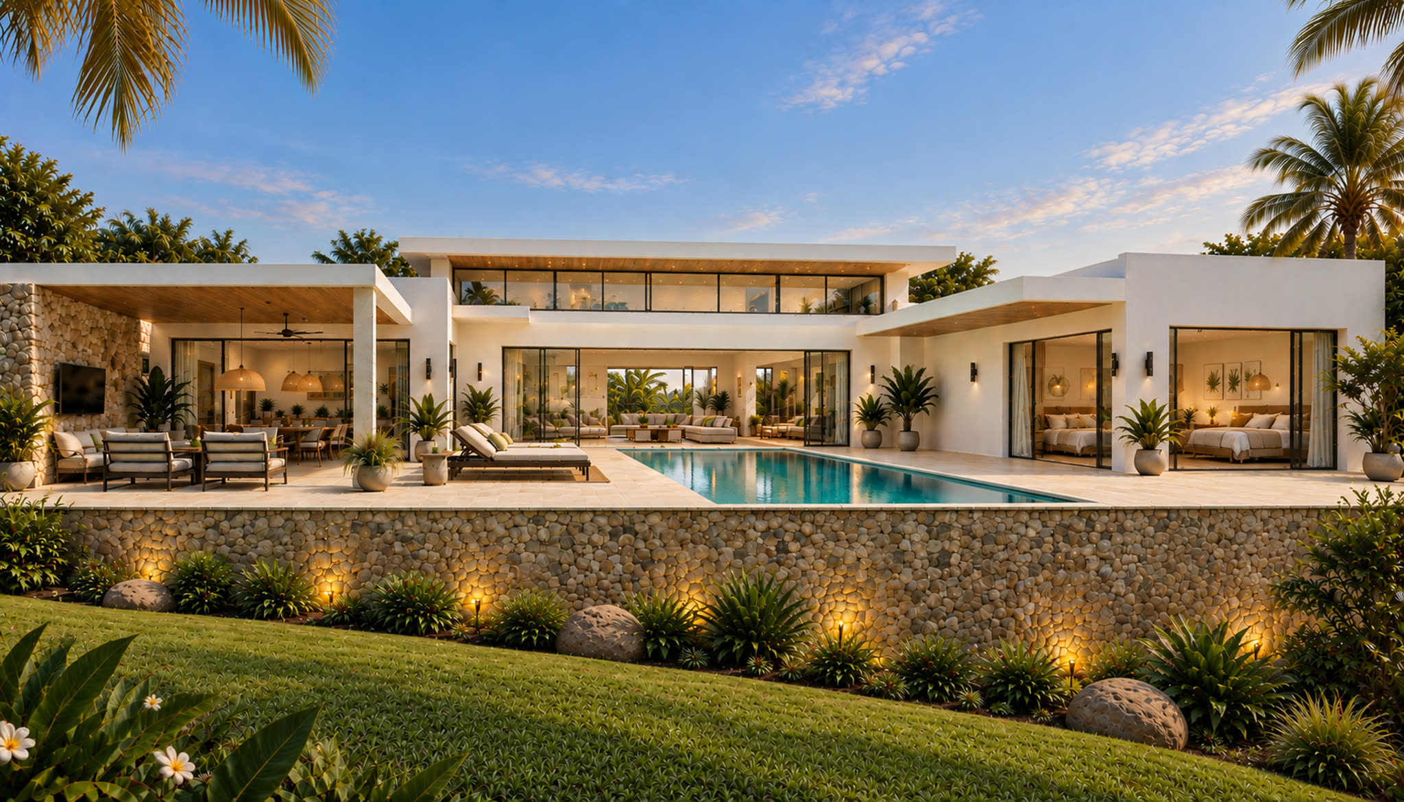 Façade et piscine, Luxury Dream House Sea View — vue d'artiste