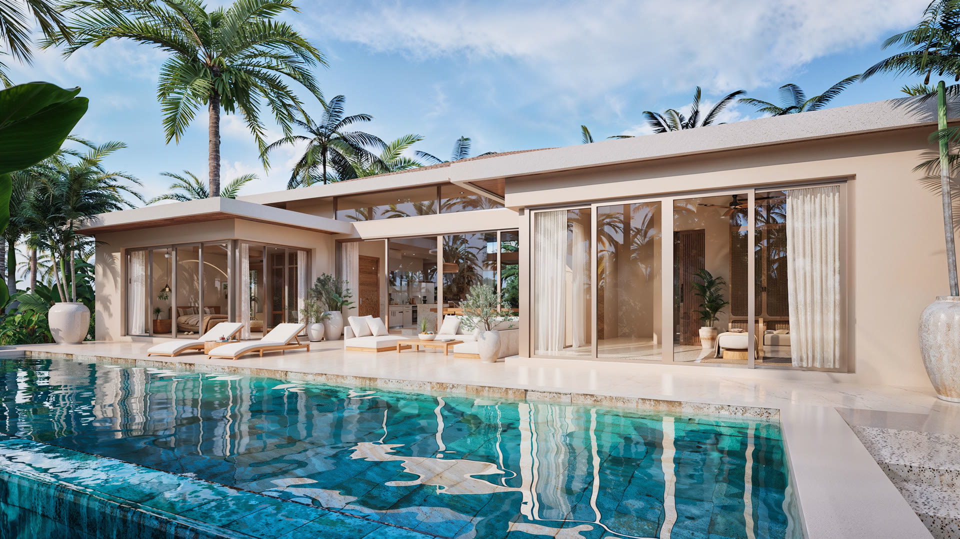 3-bedroom Terra Mare villa, pool and outdoor lounge — artist's impression