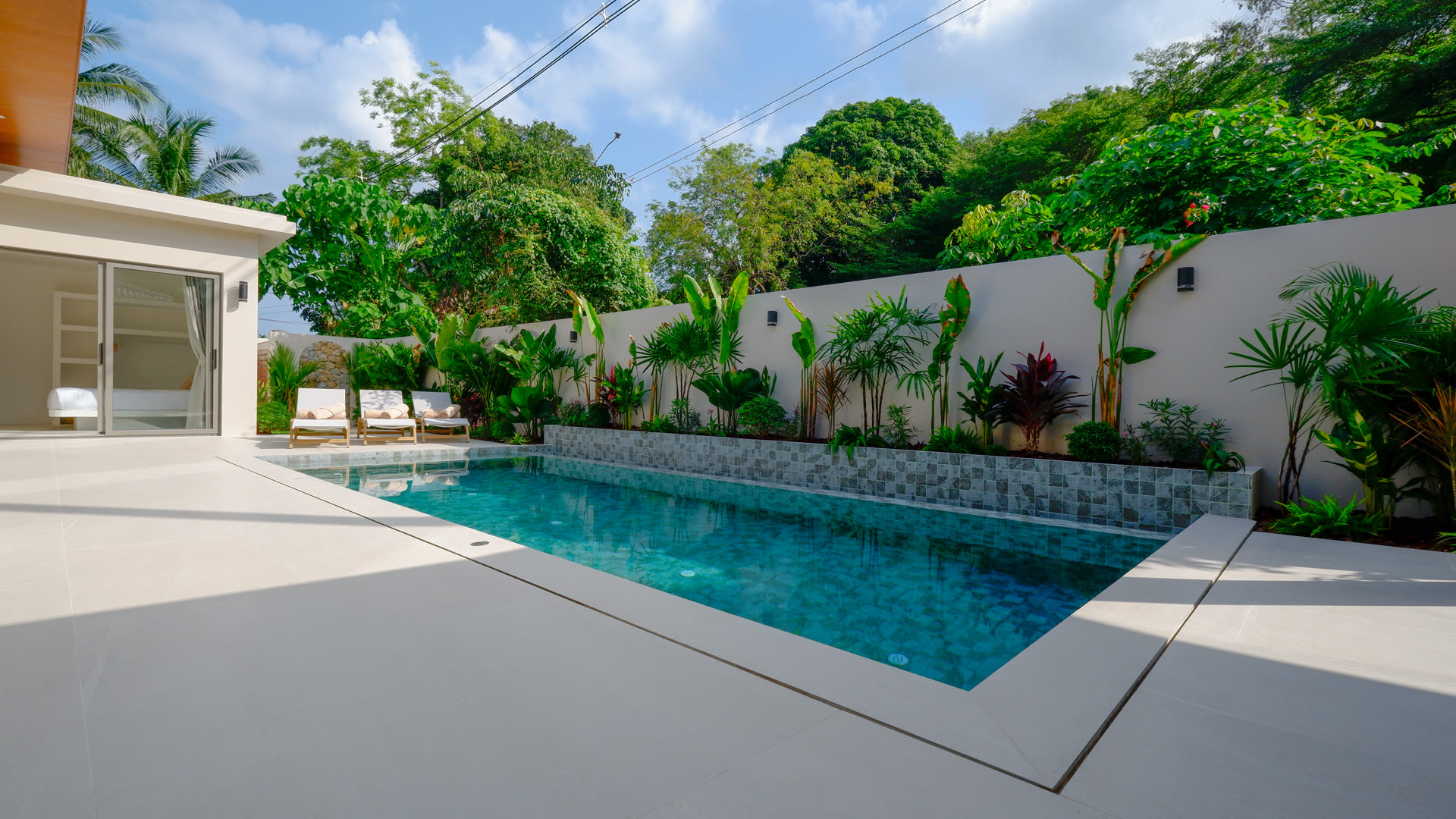 Piscine et jardin tropical