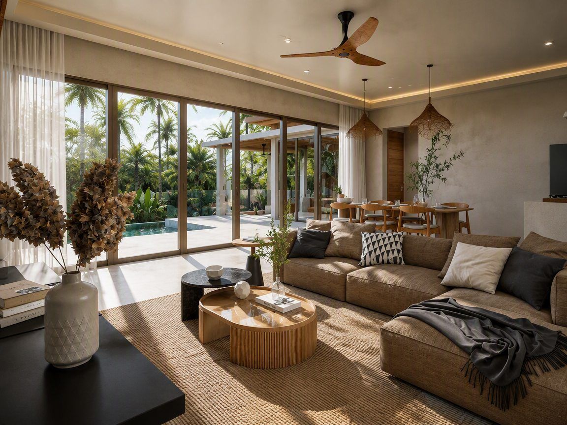 Les quatre villas dans la palmeraie — vue d'artiste